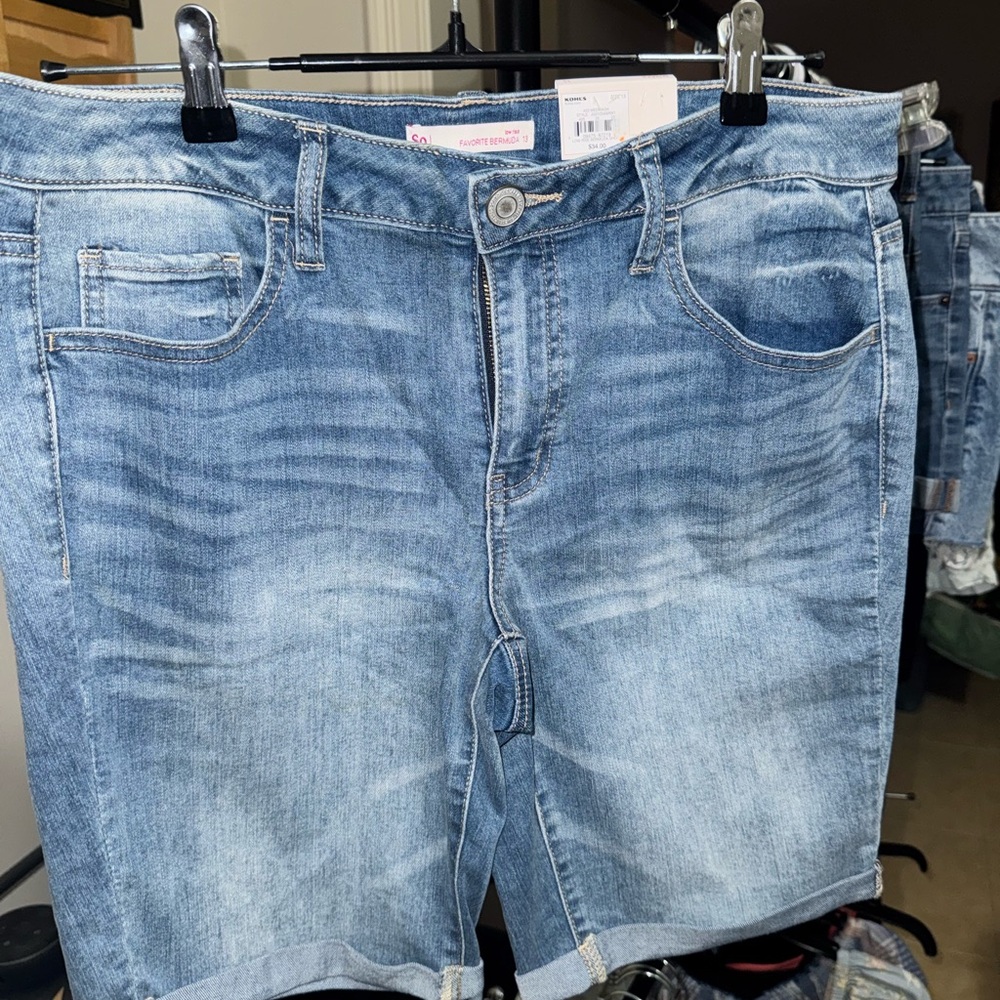 Kohl's Light Blue Denim Bermuda Shorts